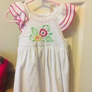 Pink and White Floral Toddler Dress